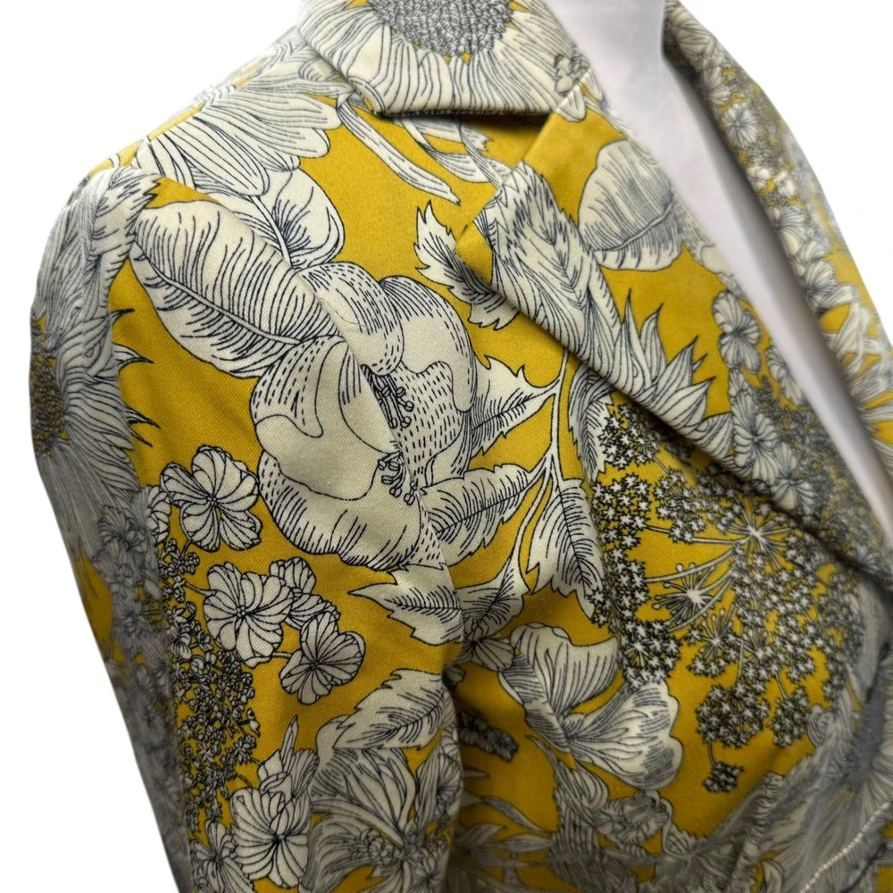 Liberty of‎ London Target Sunflower Print Pea Coat Jacket Women XS Yellow Long - Picture 5 of 10
